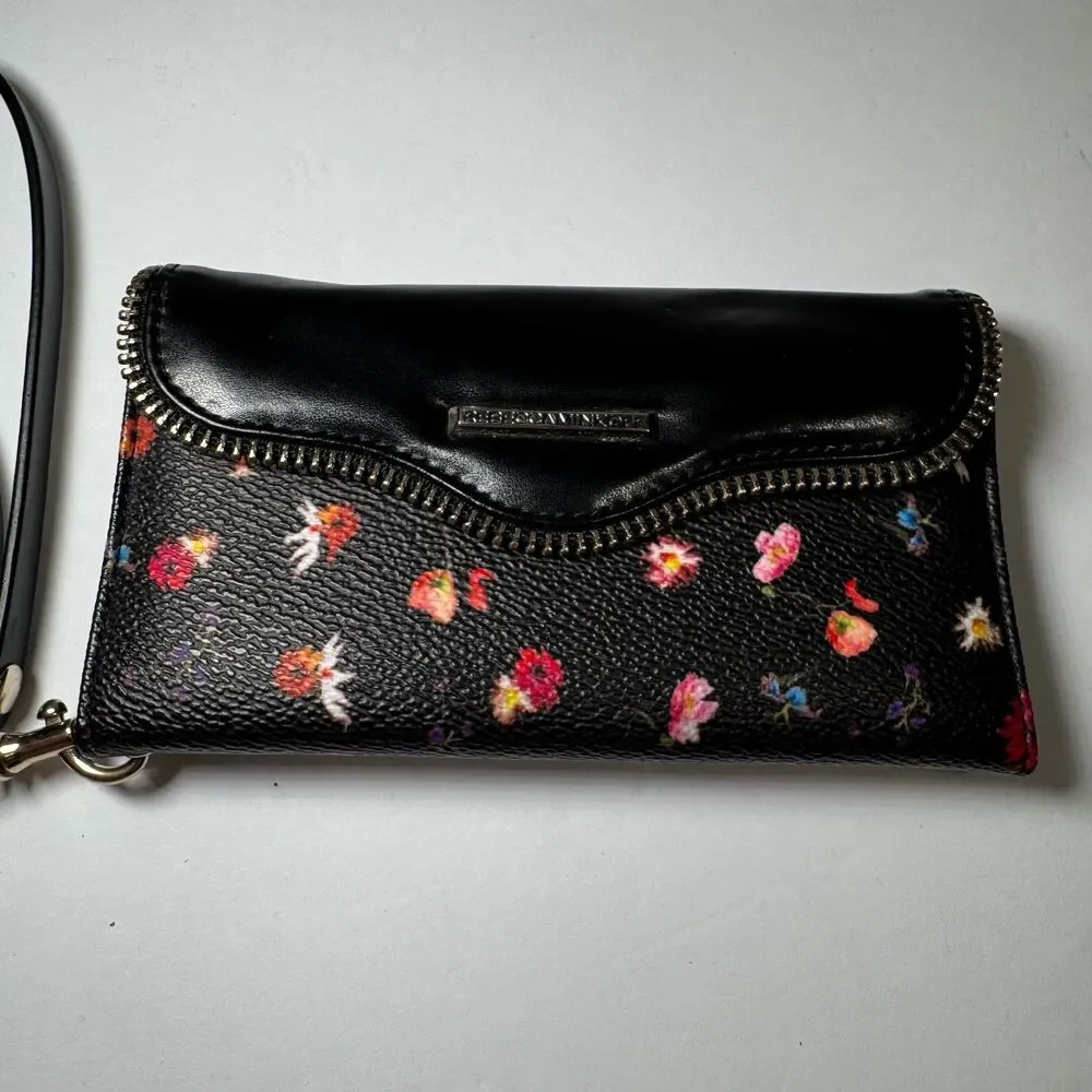 Rebecca Minkoff Case-Mate Leather Floral iPhone 6 Plus Wallet Wristlet Case Blk